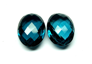 Fantastique London Blue Topaz Gemstone Briolette Oval Cut Blue Topaz Gems Facettes Deep Blue Topaz Stone pour la fabrication de bijoux - Product Image 6