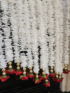 Guirlande artificielle de jasmin rose rouge décor de mariage de ficelle florale blanche pour des événements extérieurs de noël toile de fond de fête accessoire suspendu - Product Image 2