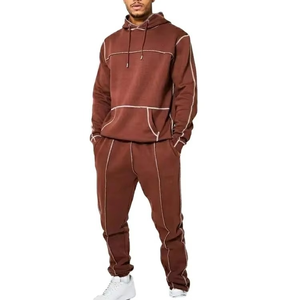 Conjunto Deportivo Informal para Hombre, Estilo Nuevo, Algodón Suave, Talla Grande, Cómodo, Sudadera con Capucha y Pantalones Deportivos, Ropa de Calle - Product Image 2