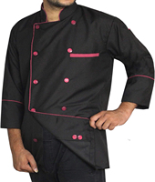 Uniformes classiques populaires de cuisine de restaurant d'hôtel d'uniformes de chef dans des ensembles chauds blancs noirs