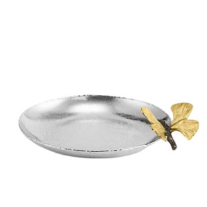 Plateau papillon de luxe plaqué or pour la décoration d'hôtel et de maison plateau de meilleure qualité - Product Image 1