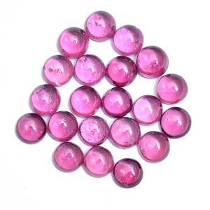 หินควอตซ์ธรรมชาติพลอยโกเมน Cabochon แบบเรียบหลังเรียบหลวมสีม่วงขนาด7มม. - Product Image 4