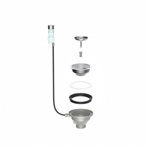 Coupe de vidange d'évier de cuisine en acier inoxydable pratique à bouton de traction à commande manuelle avec <span class=keywords><strong>drainage</strong></span> facile de style panier - Product Image 2