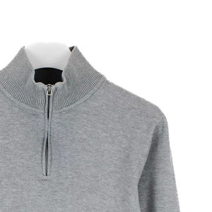 Sweat-shirts respirants pour hommes couleur grise 3/4 quart fermeture éclair col montant grande taille pull polaire sweat - Product Image 3