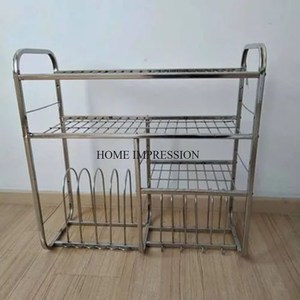 Prime Quality <b>Metal</b> Rust Resistant Coated Black Color 3 Tier Kitchenware Food Items and Utensils Storage Organization Racks - Product Image 6