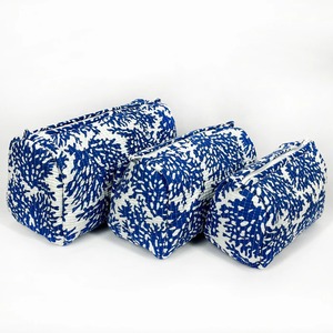 Juego de bolsa acolchada de algodón con cremallera de estilo Vintage, respetuosa con el medio ambiente, resistente al agua, gran capacidad, almacenamiento de cosméticos para maquillaje de viaje - Product Image 2