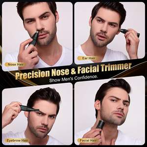 เครื่องตัดขนแบบพกพา ชาร์จผ่าน USB สำหรับมืออาชีพ ไม่เจ็บ 3-in-1 กำจัดขนคิ้ว จมูก และขนบนใบหน้า สำหรับผู้ชายและผู้หญิง - Product Image 5