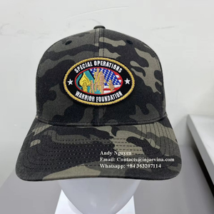 Logotipo personalizado Puff Unisex 6 paneles gorras de béisbol sarga común transpirable Sportwear al aire libre OEM Vietnam sombreros garantía de calidad - Product Image 1