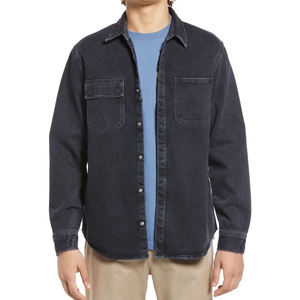 OEM customized Plus size <b>men's</b> Salinac <b>denim</b> shirt jacket simple style <b>overalls</b> <b>Men's</b> vintage - Product Image 1