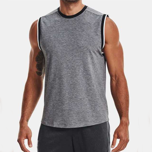 Popular diseño transpirable cómodo hombres camiseta sin mangas al por mayor precio bajo ropa de fitness gimnasio correr hombres camiseta sin mangas - Product Image 3