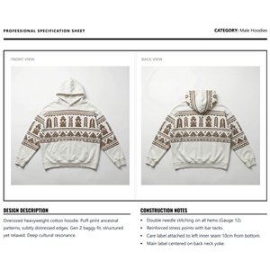 Sudadera con Capucha para Hombre, Gruesa, 500 g/m², Felpa de Algodón, Corte Cuadrado, Regular, Ecológica, Transpirable, Invierno, Bordado Personalizado, Estilo Desgastado - Product Image 6