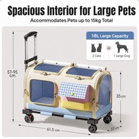 Sac de transport pour animaux de compagnie, grande capacité, portable, très vendu, fabriqué en tissu Oxford respirant, idéal pour les voyages et les sorties avec les animaux.