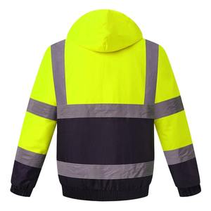 Chaqueta de Trabajo de Invierno para Hombre, Chaleco de Seguridad de Alta Visibilidad, Reflectante, Térmico, Impermeable, Resistente al Viento, Uniforme 100% Poliéster - Product Image 2