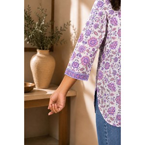 Haut de loisirs Mehfil-E-Ishq Nargis pour femme, manches courtes, violet - Product Image 3