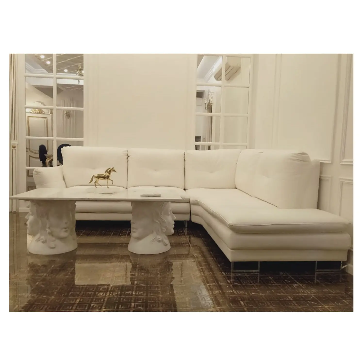 Conjunto de sofá de couro, conjunto de sofá de couro para móveis