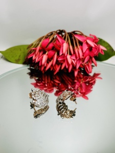 Elegantes Pendientes de Oro Rosa de 14K con Diamantes Radiantes en Forma de Gota, Corte Brillante Redondo Natural H I, SI3 I1, Proveedor Mayorista - Product Image 6