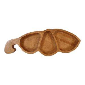 Wooden Pea Shaped Serving Tray Handcrafted Natural Polished Wood Durable Portable <b>Platter</b> Eco Friendly Durable Available Usage - Product Image 3