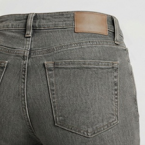 Jean en denim extensible taille mi-haute pour femme, coupe droite, style décontracté, couleur personnalisable, coton respirant, délavage 3D, tendance - Product Image 5