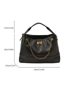 Women's <b>Soft</b> Genuine <b>Leather</b> Diamond Lattice Pattern Embroidery Zipper Closure Spacious Messenger <b>Bag</b> Crossbody Shoulder Purse - Product Image 6