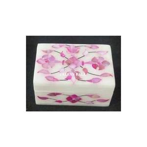 Qualité de classe supérieure et meilleur concepteur marbre blanc rose nacre incrustation boîte à bijoux forme Rectangle pour but de boîte douée - Product Image 1