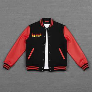 Chaquetas con Logotipo de Diseñador Personalizadas al por Mayor, Chaqueta de Béisbol Informal, Chaqueta Universitaria de Algodón Unisex - Product Image 3