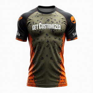 Rash GUARD ได้รับการออกแบบมาสำหรับ Elite Grapplers ผ้ายืดการบีบอัดสูงในชุดกิโมโนแขนสั้นหรือเต็มตัว - Product Image 5