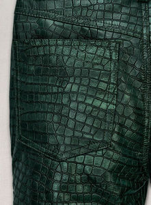 กางเกงหนังทรงไบค์เกอร์สไตล์ใหม่สำหรับผู้ชาย น้ำหนักเบา ทรงตรง สีน้ำตาลอ่อน หนังวัวแท้ ลายเรียบ - Product Image 6