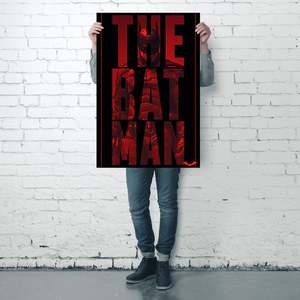Modern Style the Batman <b>Poster</b> Cut Away Design Featuring Robert Pattinson on Canvas with Black Frame for Wall Usage - Product Image 3