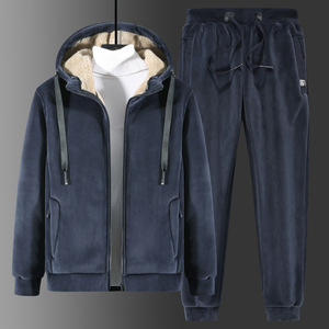 OEM Customized Embroidery logo design fashionable and trendy casual wear hooded fleece-lined hoodie pant suit - Product Image 6