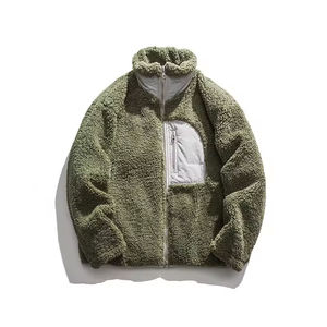 Veste en polaire Sherpa à fermeture éclair intégrale surdimensionnée pour homme, logo personnalisé OEM de haute qualité, vêtements en polaire pour homme - Product Image 2