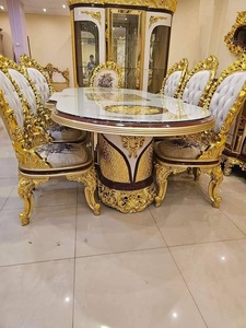 Ensemble de salle à manger moderne de luxe en PU avec chaise en tissu et métal pour la maison Villa Salles à manger Cuisine Salon Confort et style - Product Image 2