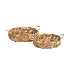 Lot de 3 plateaux de service en rotin tissé, parfait pour table de restaurant et service à dessert, lot de 3 formes ovales - Product Image 5