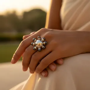 Women's 925 <b>Silver</b> & Pearl Flower Pendant Elegant Jewelry with Intricate <b>Charm</b> - Product Image 1