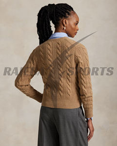 เสื้อสเวตเตอร์แฟชั่นลำลองสำหรับผู้หญิง คุณภาพสูงพิเศษ สำหรับฤดูหนาว ติดกระดุมด้านหน้า คอเสื้อปรับแต่งได้ ผลิตจากขนสัตว์ 100% ป้องกันการเป็นขุย แห้งเร็ว ขายส่ง - Product Image 6