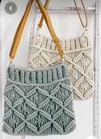 Sacs faits main en macramé 100% sacs en coton personnalisés de couleur unique avec décoration de chaîne et type de fermeture de couverture