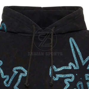 Sweats à capuche légers pour hommes avec strass Coton mélangé de meilleure qualité pour l'hiver Élégant et confortable - Product Image 3
