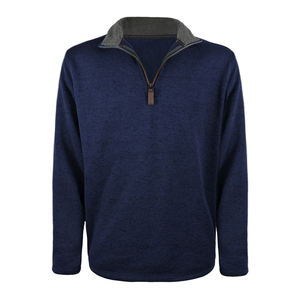 Suéteres de lana transpirable, suéteres de lana con cremallera de cuarto, suéteres de lana de invierno personalizados más vendidos para hombres - Product Image 3