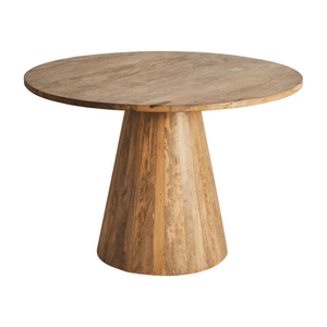 Modern Home Decor Contemporary <b>Solid</b> <b>Wood</b> <b>Round</b> <b>Dining</b> <b>Table</b> with Stylish Wooden Pedestal Base - Product Image 4