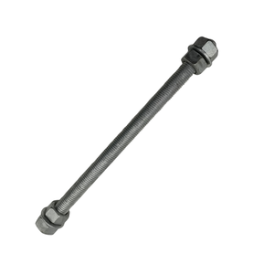 Boulon à double armement galvanisé à chaud avec <span class=keywords><strong>tige</strong></span> <span class=keywords><strong>filetée</strong></span> à <span class=keywords><strong>4</strong></span> écrous - Product Image 1