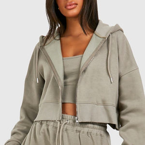 Survêtement pour femme coupe décontractée, manches longues oversize, haute qualité, avec pantalon de jogging large assorti et fermeture éclair - Product Image 2