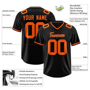 Camiseta de fútbol americano personalizada de nuevo diseño de tendencia, ropa deportiva Premium multicolor, camiseta transpirable e impresa - Product Image 3