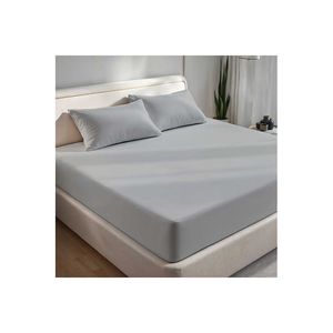Juego de Ropa de Cama de 3 Piezas, Color Gris Sólido, Tamaño Doble 160x200cm, Mezcla de Algodón Suave y Transpirable, Estilo Simple para Uso Doméstico - Product Image 2