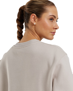 Sudadera con capucha de gran tamaño para mujer, logotipo personalizado, patrón sólido, sudadera de tripulación, decoración de bordado frontal, Sudadera de cuello redondo de invierno - Product Image 4