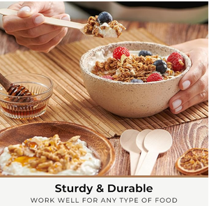 Cuillères en bois biodégradables de qualité supérieure-Ensemble d'ustensiles de camping avec logo personnalisé - Product Image 4