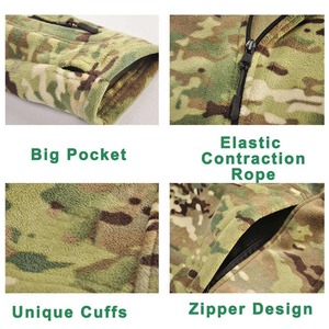 Veste tactique d'extérieur en molleton souple pour hommes, équipement d'hiver, vêtements, veste tactique avec chapeau - Product Image 5