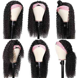 <span class=keywords><strong>Bandeau</strong></span> perruque pas besoin de colle <span class=keywords><strong>cheveux</strong></span> humains brésiliens vierge Remy Afro crépus bouclés Jerry bouclés <span class=keywords><strong>cheveux</strong></span> faits à la machine pour les femmes noires - Product Image 4