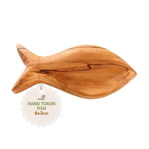 Fish-shaped <b>worry</b> <b>stone</b> made of olive wood - Product Image 1