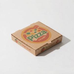 Boîte à pizza en carton ondulé kraft biodégradable, impression de logo personnalisée, contenants de livraison à emporter avec conservation de la chaleur, en gros - Product Image 1