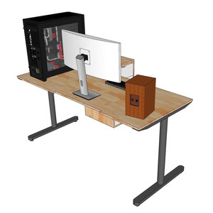 L-shaped Wooden Computer <b>Desk</b> with MDF Surface Adjustable Height <b>Extendable</b> Legs for Home Office or Office Use - Product Image 4