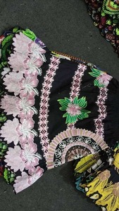 กระโปรงสั้นทรงเอแต่งจีบเอวยางยืดสำหรับผู้หญิงกระโปรงสั้นทรงเอปักลายดอกไม้ทันสมัย - Product Image 4